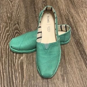TOMS Green Slip On Canvas Shoes